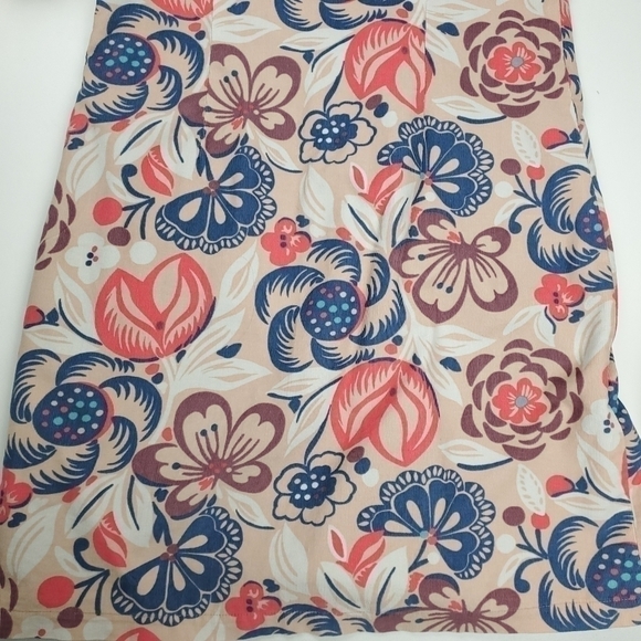 🔴 Anthropologie Boden Beige Coral Blue Floral Corded Boho Dress Sz 8R - Picture 13 of 15